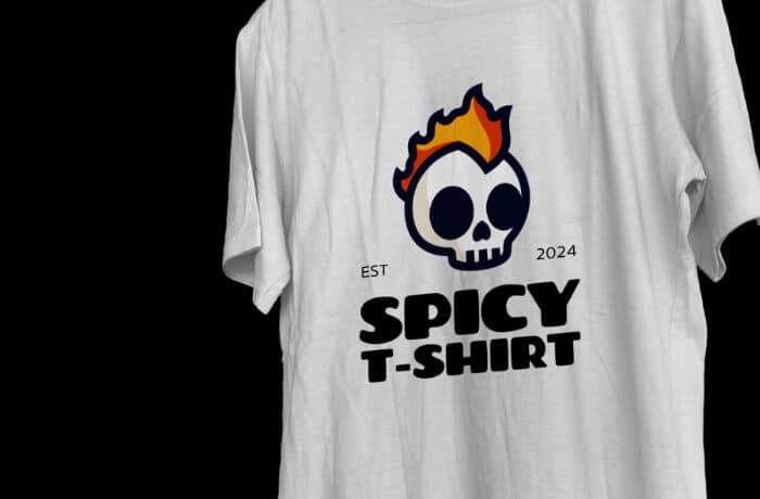 A Spicy tee on a wire hanger